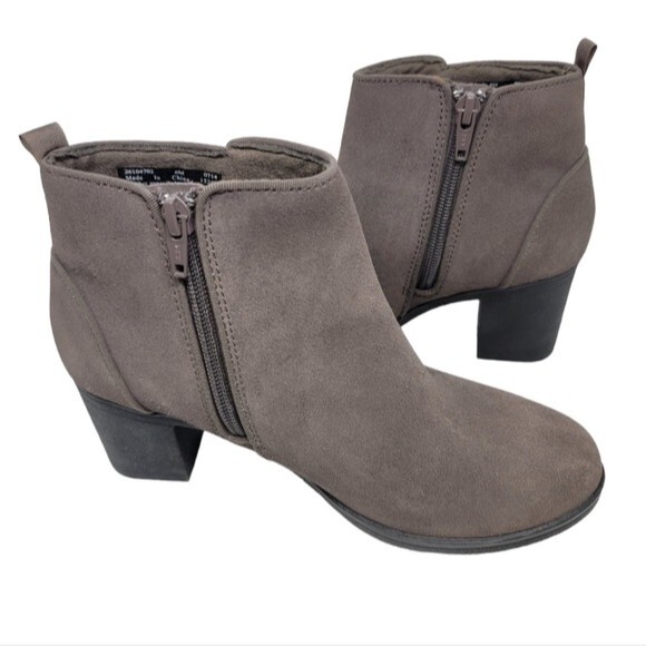 Clarks suede leather ankle boots size 6M Taupe brown Meera Yew - Picture 4 of 13